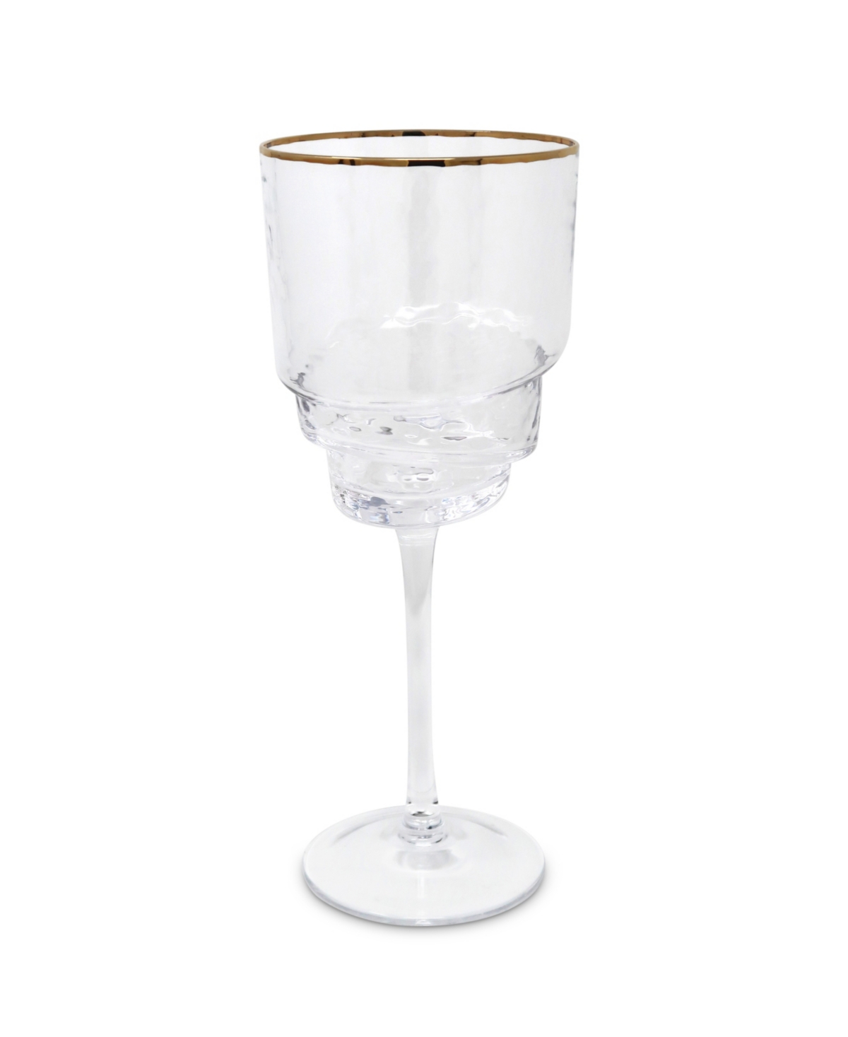 Shop Vivience Shaped Bottom Rim Water Glasses, Set Of 6 In Clear,gold