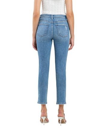 Vervet High Rise Full Length Dark Wash Straight Jeans