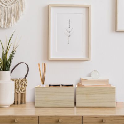 Natural Wood Bin 2 Pack