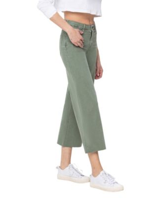 Women's High Rise Cropped Wide Leg Jeans