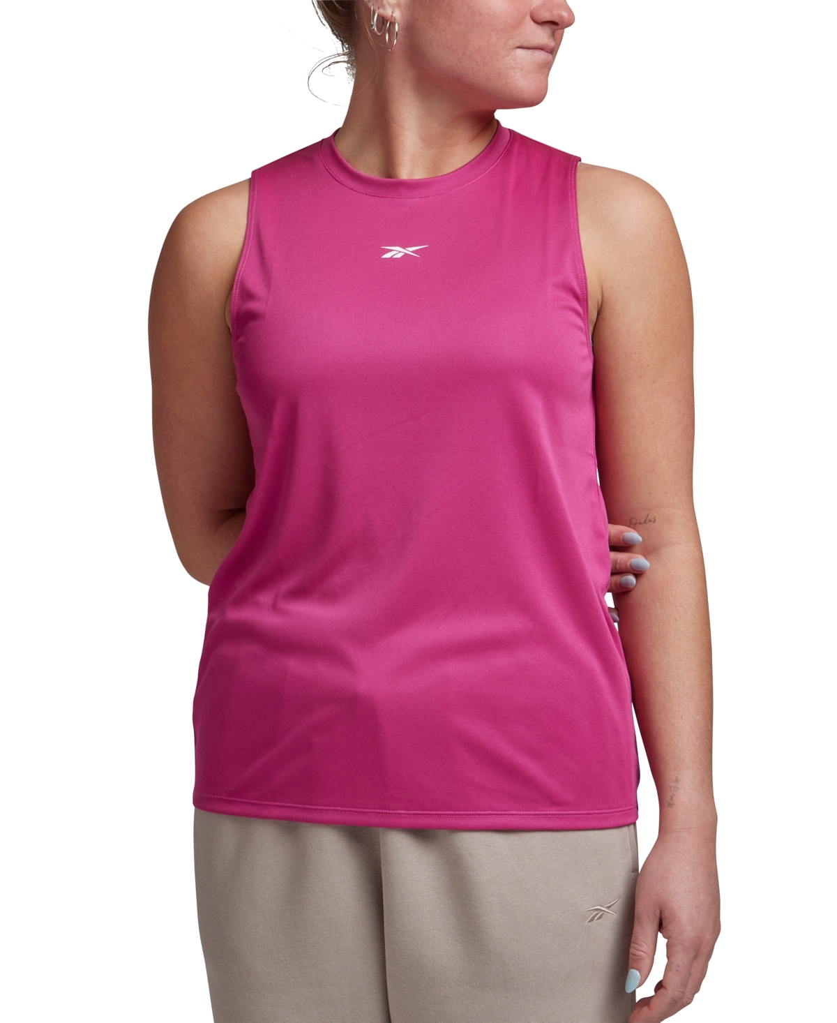 Shop Reebok Women's Identity Performance Sleeveless Tank Top In Semi Proud Pink