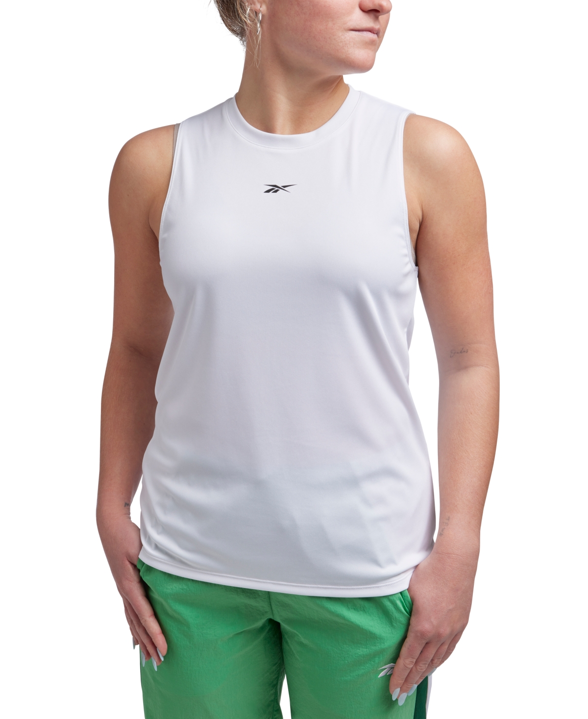 Shop Reebok Women's Identity Performance Sleeveless Tank Top In White