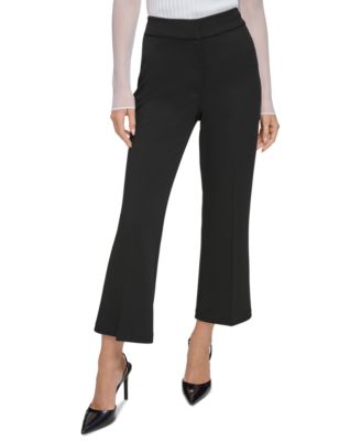 DKNY Women's Cropped Paperbag Waist Pants Blue Size 8