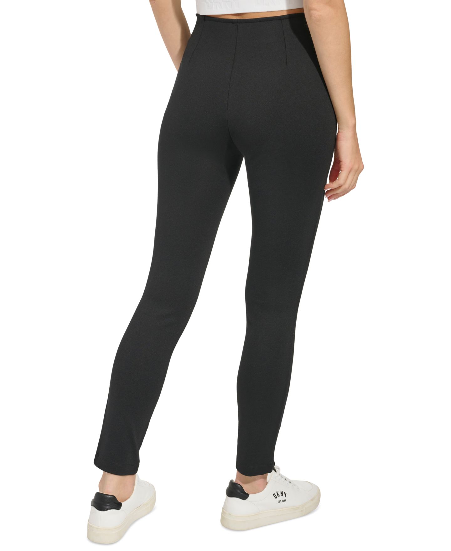 Женские брюки DKNY Slim Leg Pull-On Ponte Ankle Pant, цвет: Чёрный — фото 5