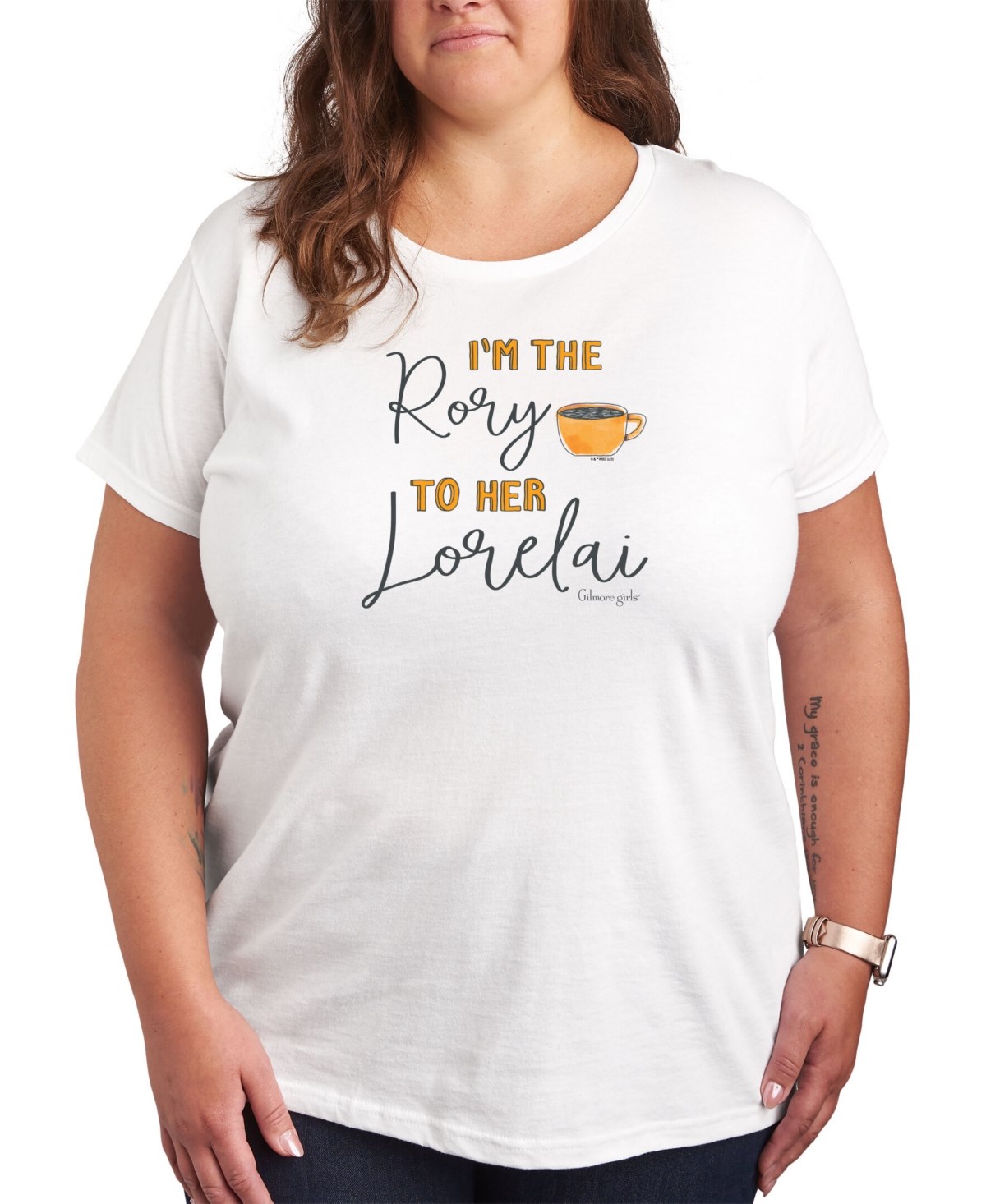 Shop Air Waves Trendy Plus Size Gilmore Girls Graphic T-shirt In White
