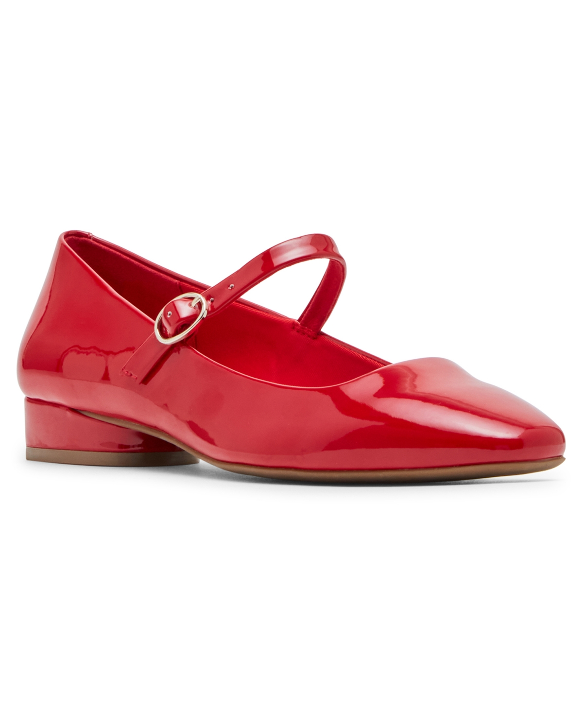 Shop Anne Klein Women's Calgary Mary Janes Square Toe Flats In Red