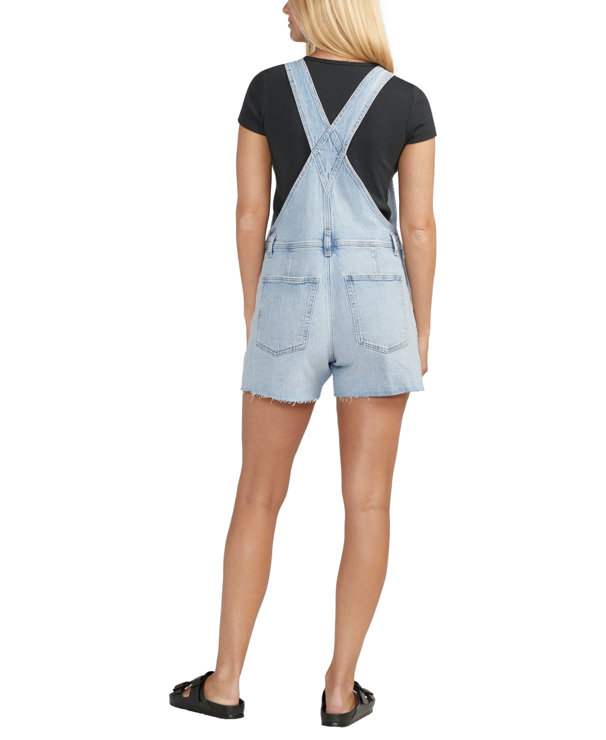 Shop Silver Jeans Co. Women's Relaxed Shorts Overalls In Indigo