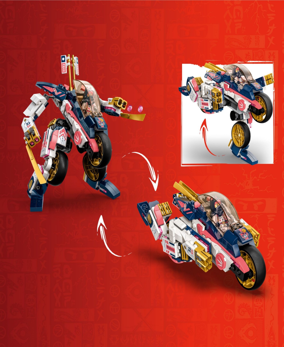 Lego Ninjago 71792 Sora's Transforming Mech Bike Racer Toy Building Set