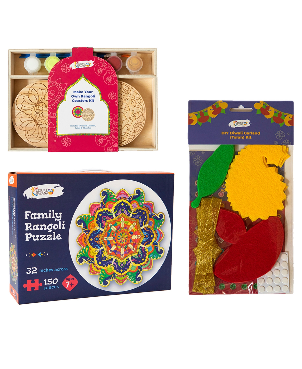 Shop Kulture Khazana Diwali Celebration Kit, Rangoli Puzzle, Craft Kit, Audio Story In Mutli