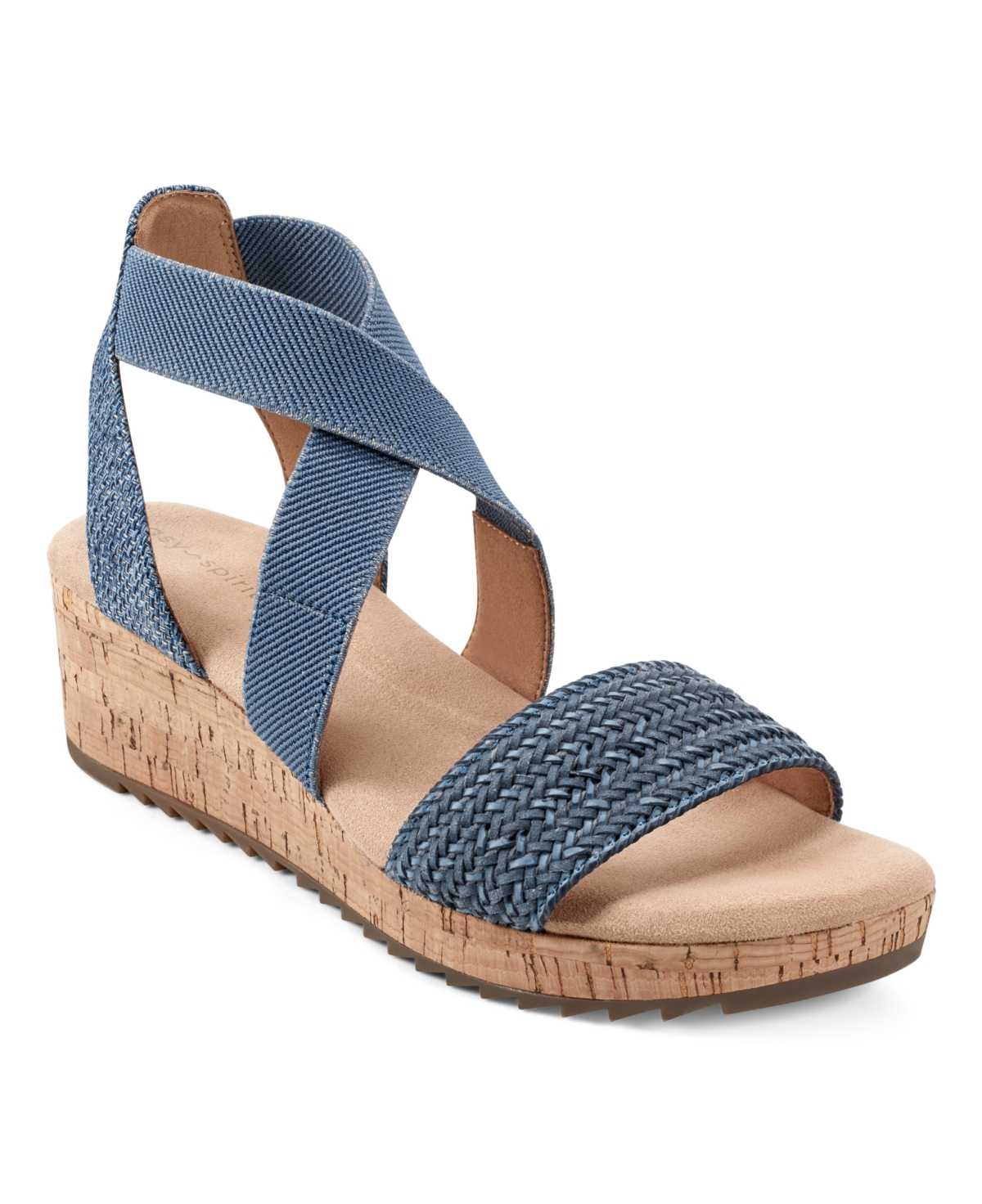 Easy Spirit Women's Lorena Casual Strappy Wedge Sandals - Gold Multi - Textile, Manmade