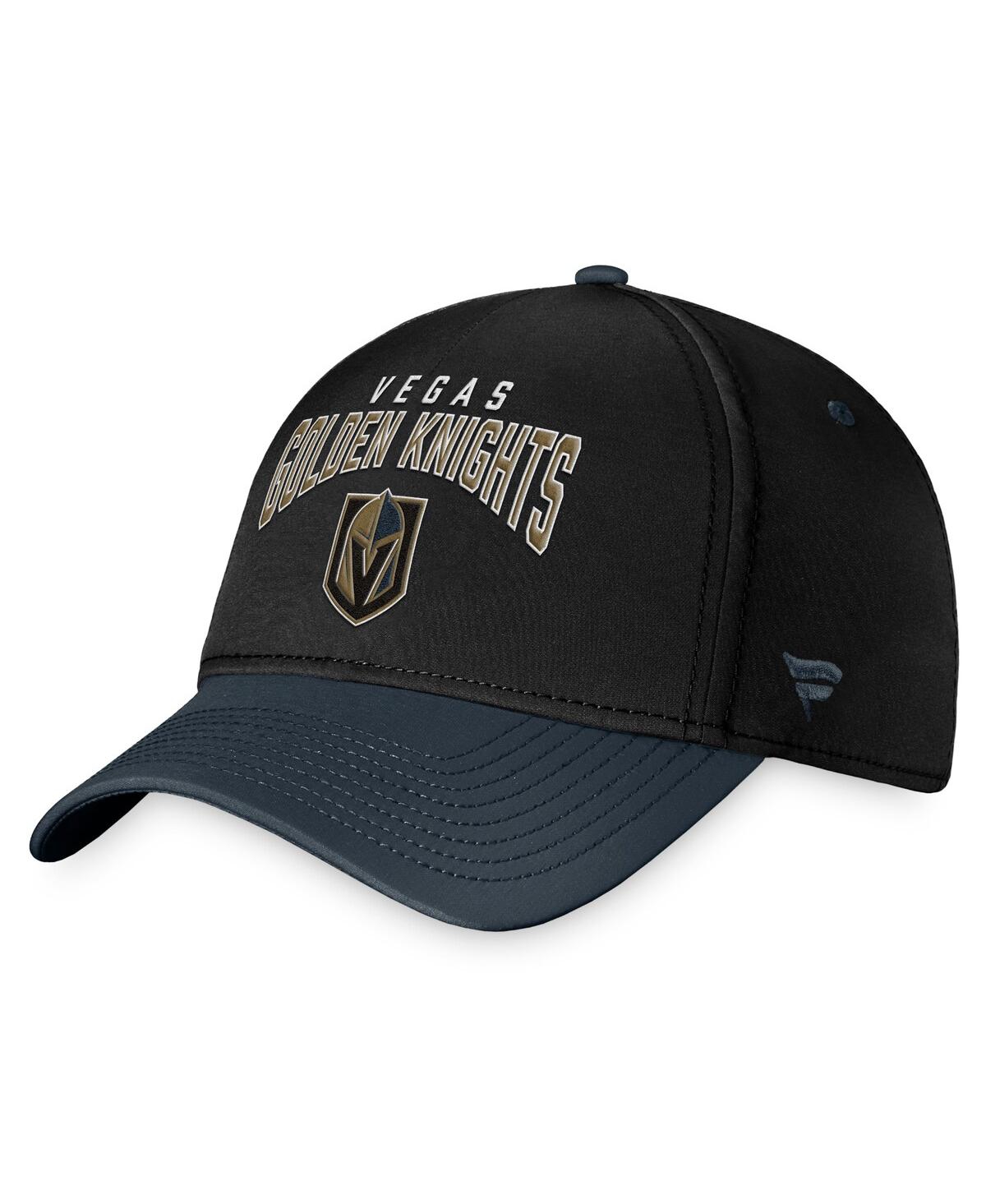 Shop Fanatics Men's  Black, Charcoal Vegas Golden Knights Fundamental 2-tone Flex Hat In Black,charcoal