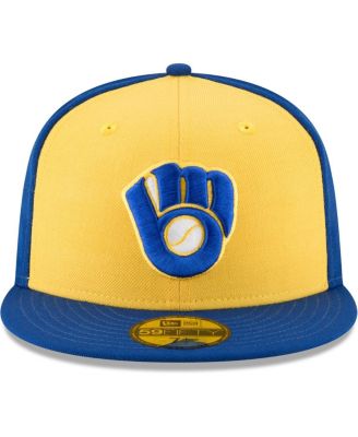 Men's Yellow Milwaukee Brewers Cooperstown Collection Wool 59FIFTY Fitted Hat