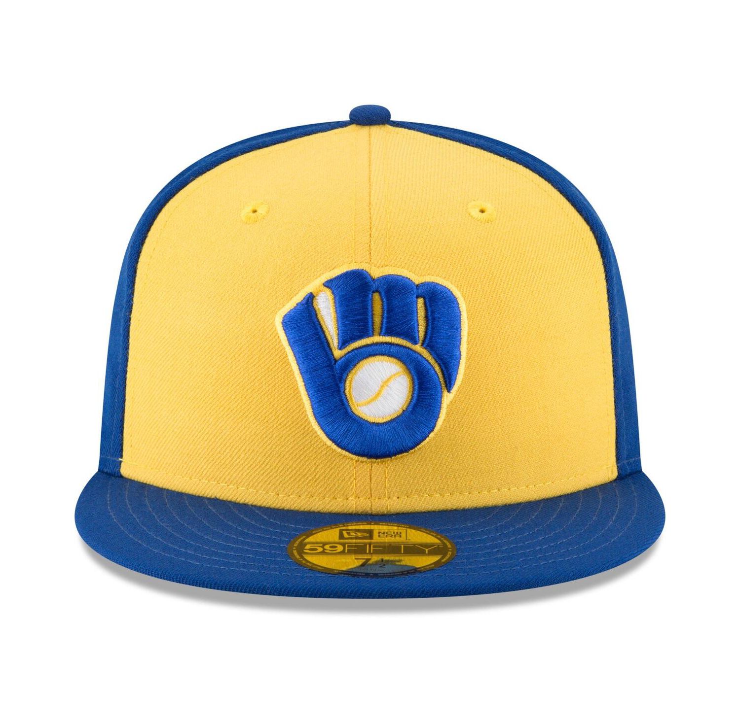 Men's Yellow Milwaukee Brewers Cooperstown Collection Wool 59FIFTY Fitted Hat