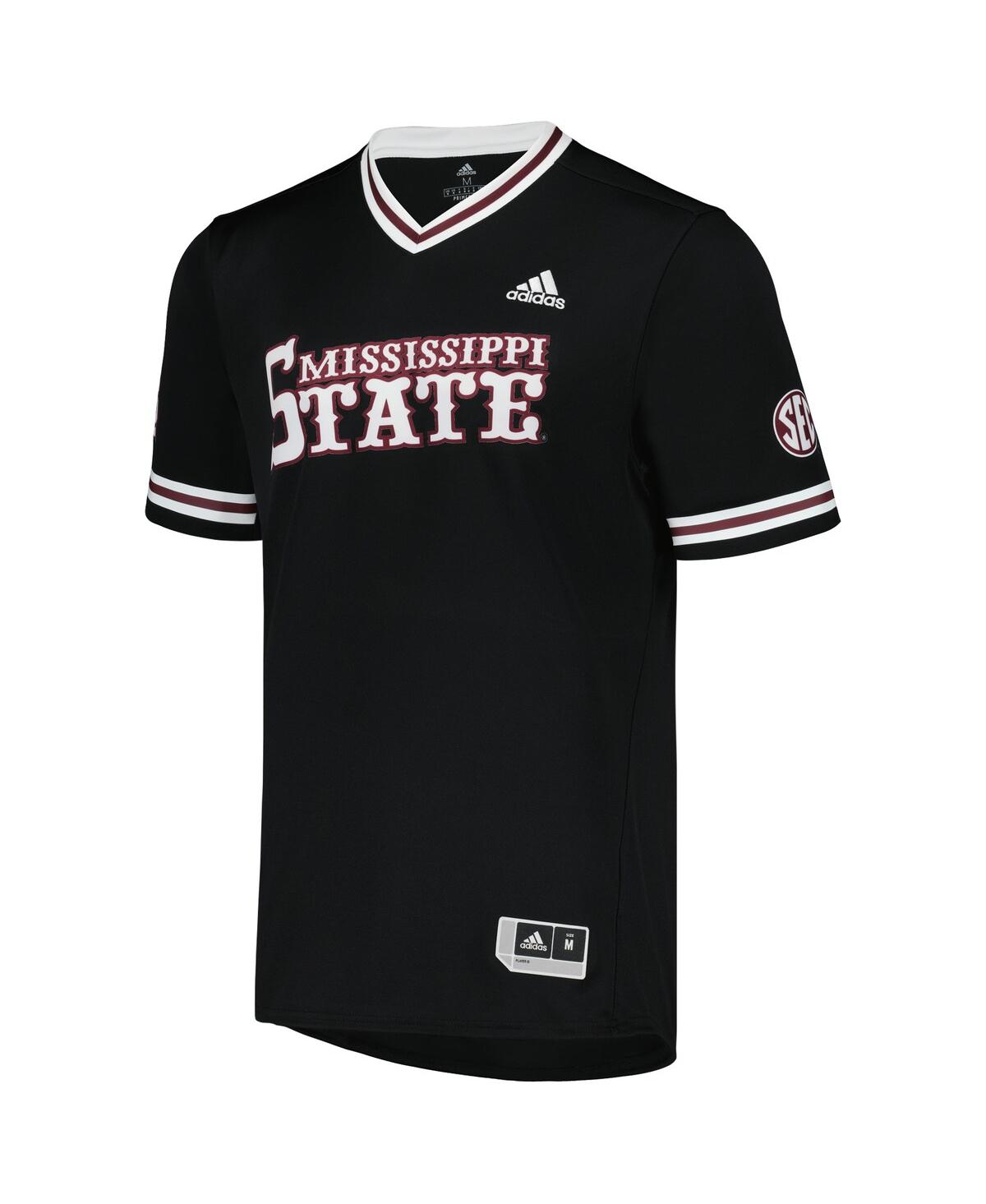 Men's adidasMississippi State Bulldogs Replica V-Neck Baseball Jersey - Black