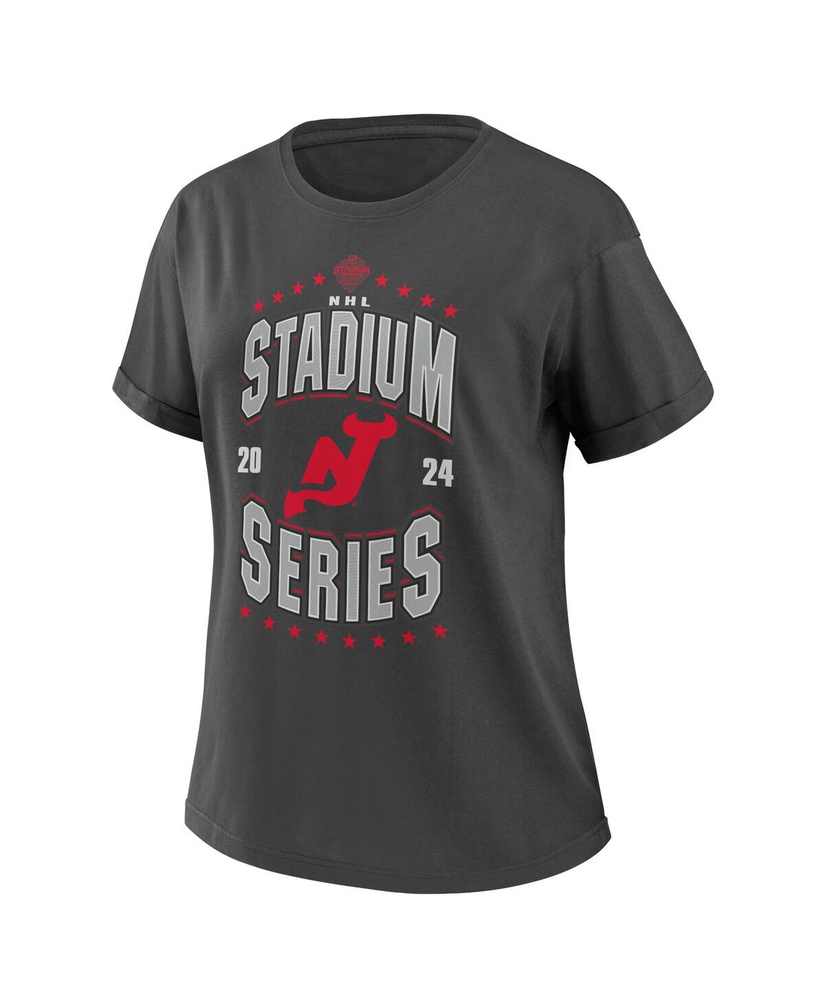 Shop Wear By Erin Andrews Women's  Charcoal New Jersey Devils 2024 Nhl Stadium Series Boyfriend T-shirt