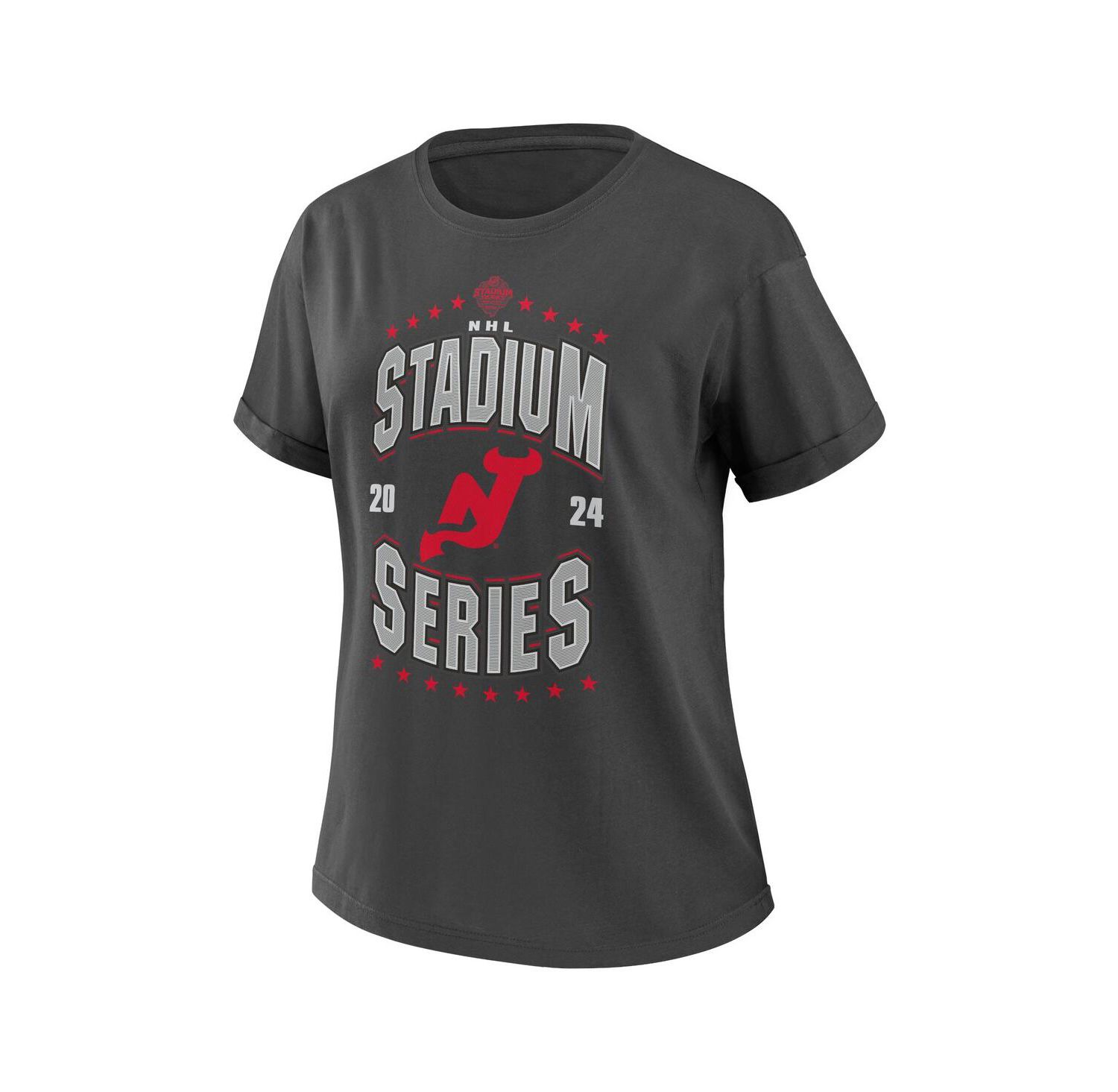 Women's Charcoal New Jersey Devils 2024 NHL Stadium Series Boyfriend T-shirt