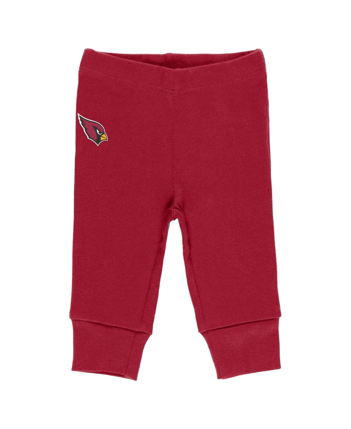 Wear By Erin Andrews Newborn & Infant  Gray/cardinal/white Arizona Cardinals Three-piece Turn Me Arou In Gray,cardinal