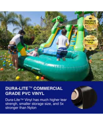 HeroKiddo 12  Safari Commercial Grade Water Slide with Pool for Kids and Adults (with Blower), Water Cannon, Wet Dry Use, Outdoor Indoor, Big Inflatable, Birthday Party, Rental Quality