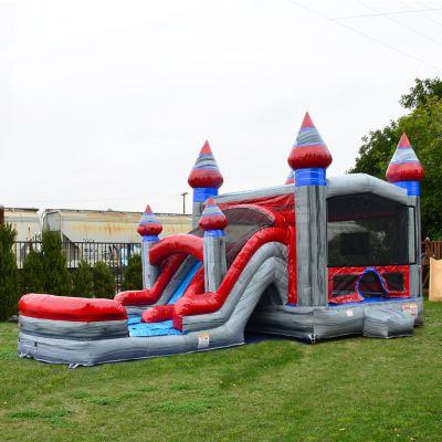 Titanium Commercial Grade Bounce House Water Slide Combo with Pool for Kids and Adults (with Blower), Basketball Hoop, Wet Dry Use, Outdoor Indoor, Birthday Party, Rental Quality