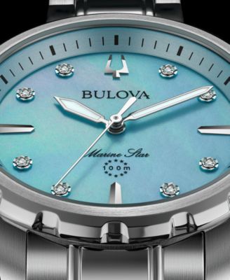 Women's Marine Star Diamond Accent Stainless Steel Bracelet Watch 36mm