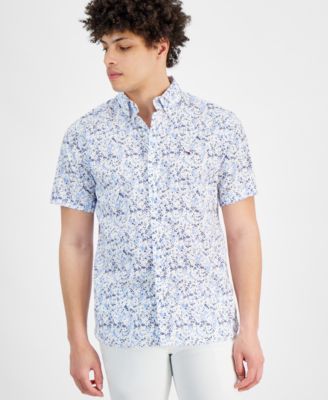 Tommy Hilfiger - Men's Floral-Print Short-Sleeve Shirt
