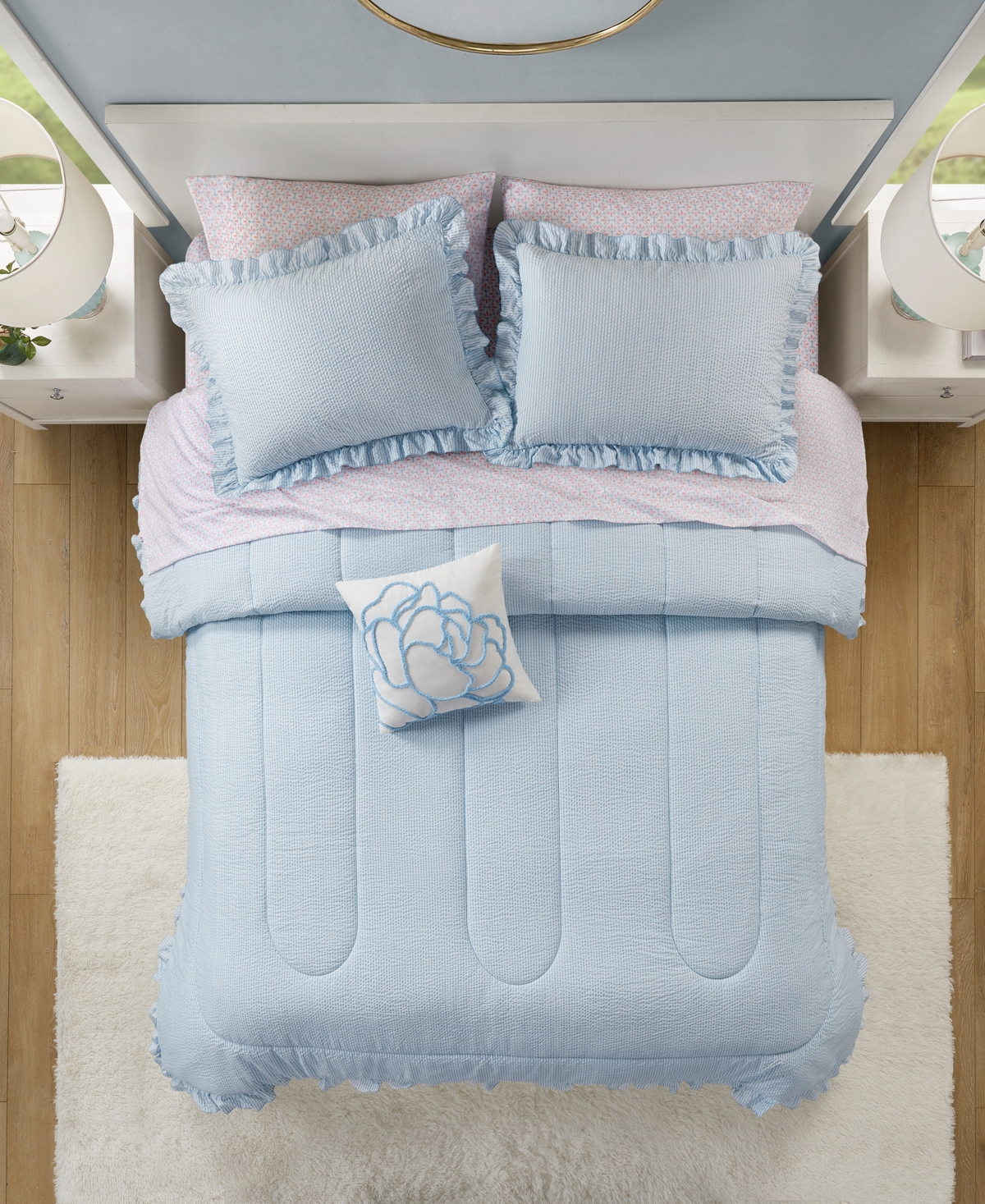 Shop Jla Home Wren 4-pc. Comforter Set, Created For Macy's In Blue