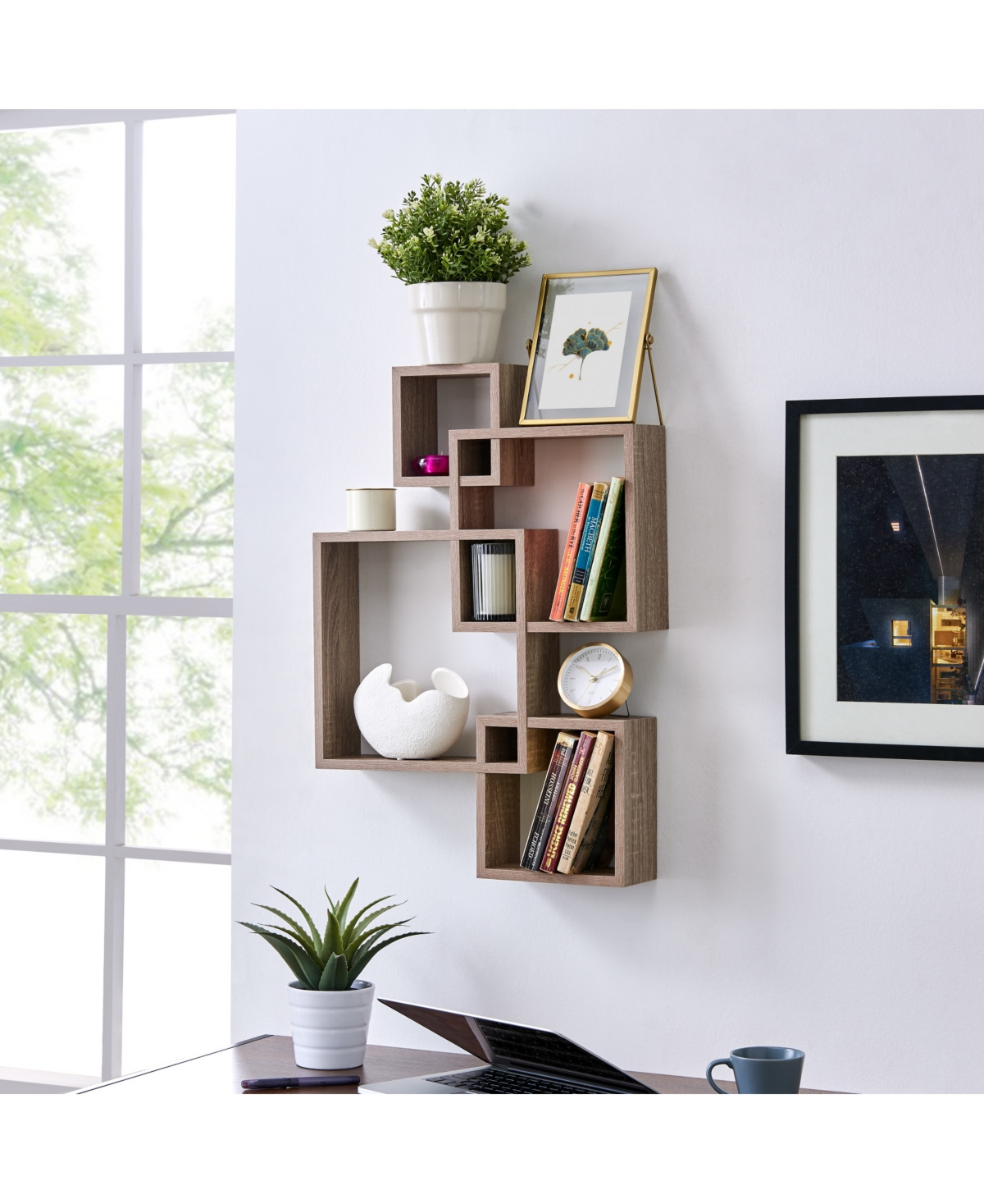 DANYA B INTERSECTING CUBE SHELVES 