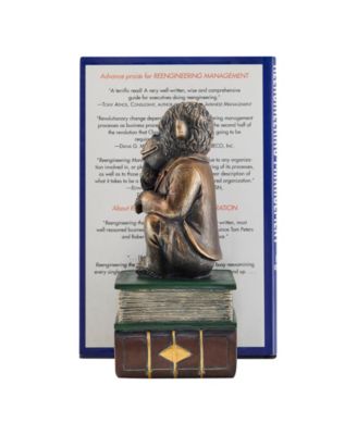Monkeys on Books Polyresin Antique-Like Patina Finish Bookend, Set of 2