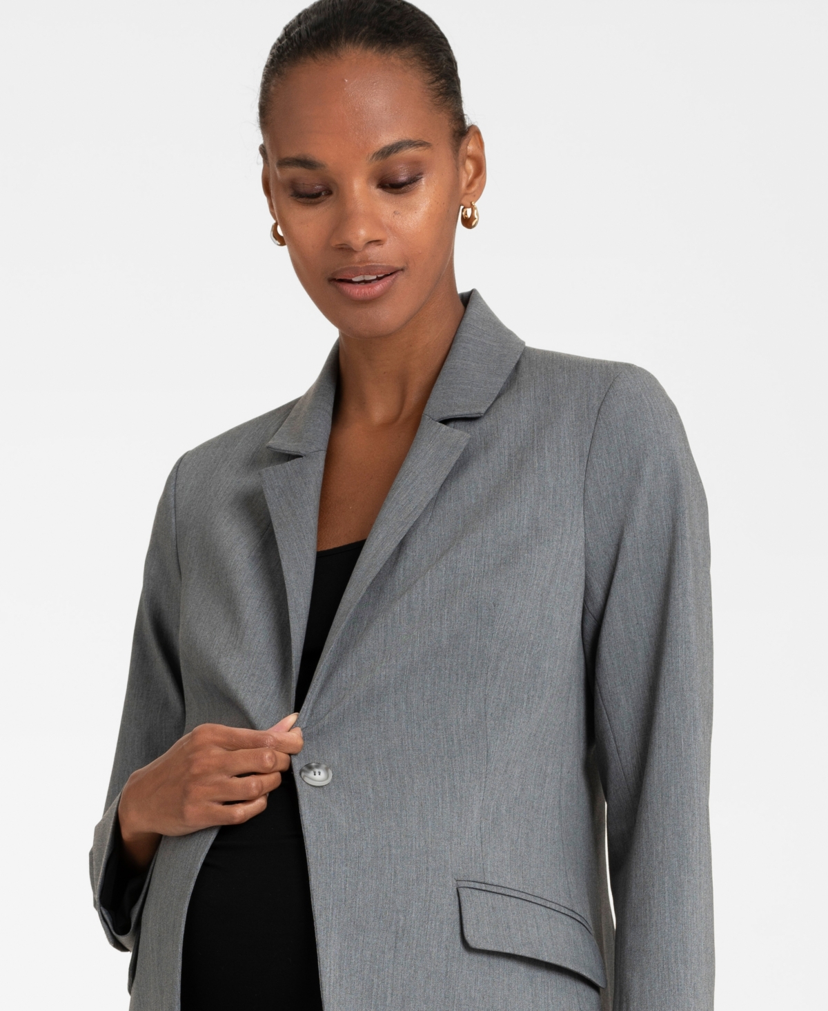 Shop Seraphine Women's Tailored Maternity Blazer In Gray
