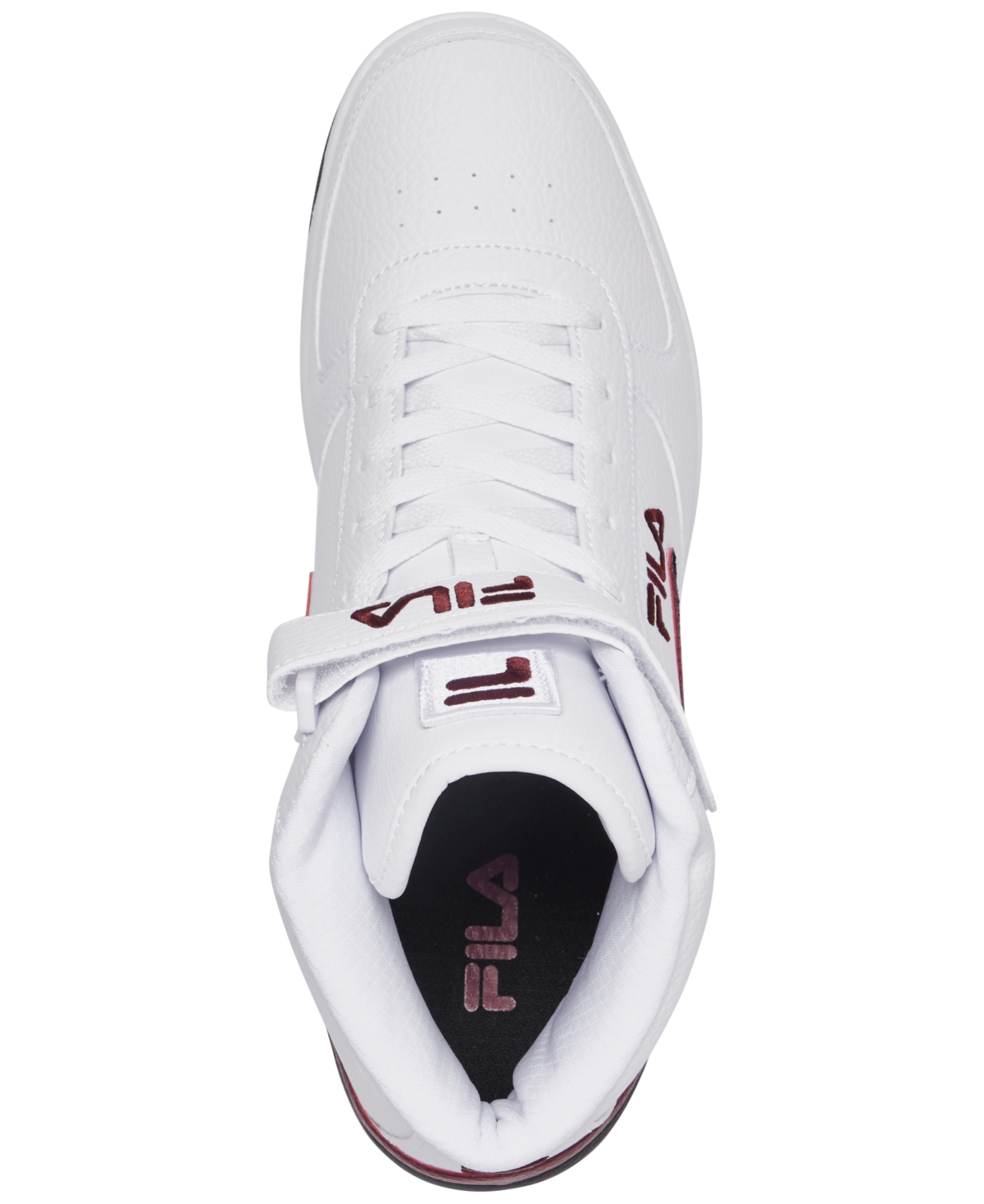 Fila Men's A-High Stay-Put Closure High Top Casual Sneakers from Finish Line - Maroon, Black