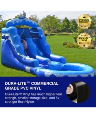 HeroKiddo 13  Dolphin Commercial Grade Water Slide with Pool for Kids and Adults (with Blower), Wet Dry Use, Outdoor Indoor, Birthday Party, Rental Quality