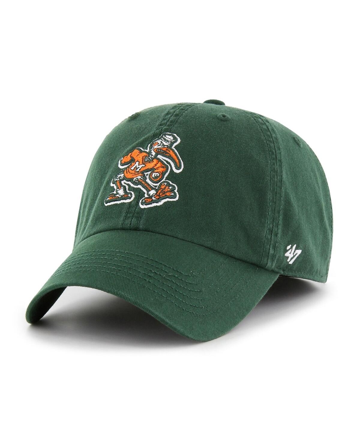 Shop 47 Brand Men's ' Green Miami Hurricanes Franchise Fitted Hat