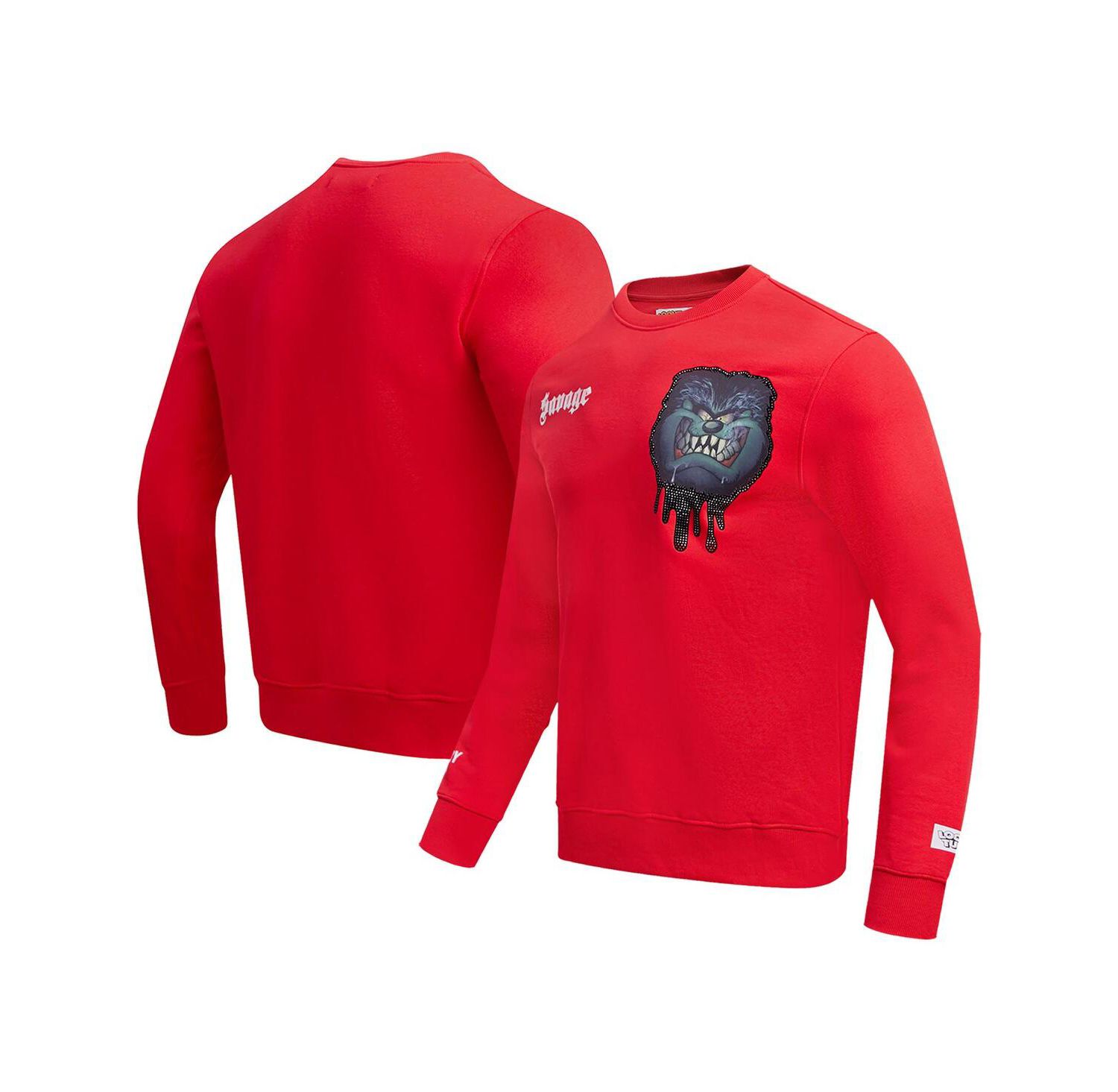Men's and Women's Red Looney Tunes Taz Savage Horror Pullover Sweatshirt