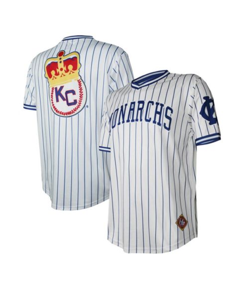 Мужской топ Stitches White Distressed Kansas City Monarchs V-Neck Jersey