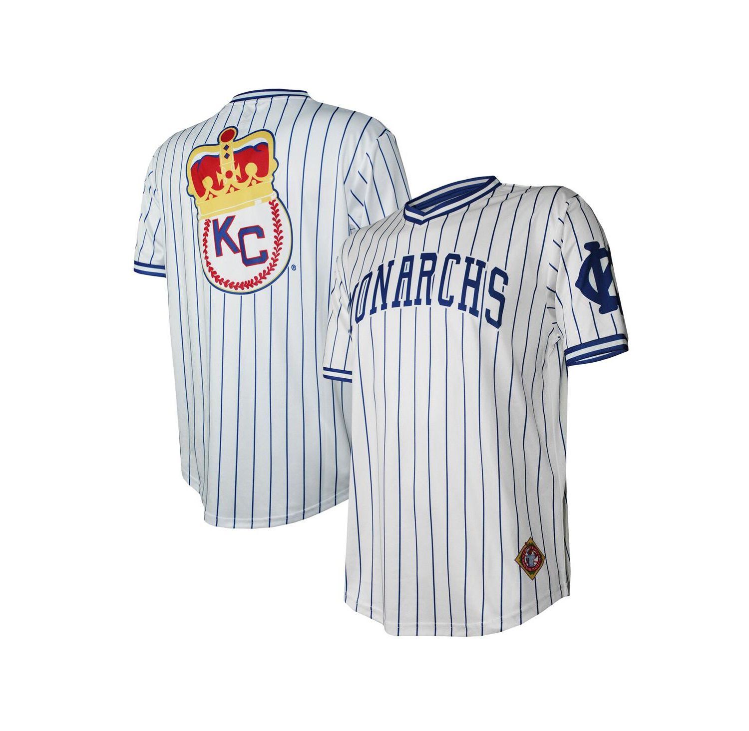 Men's White Distressed Kansas City Monarchs V-Neck Jersey