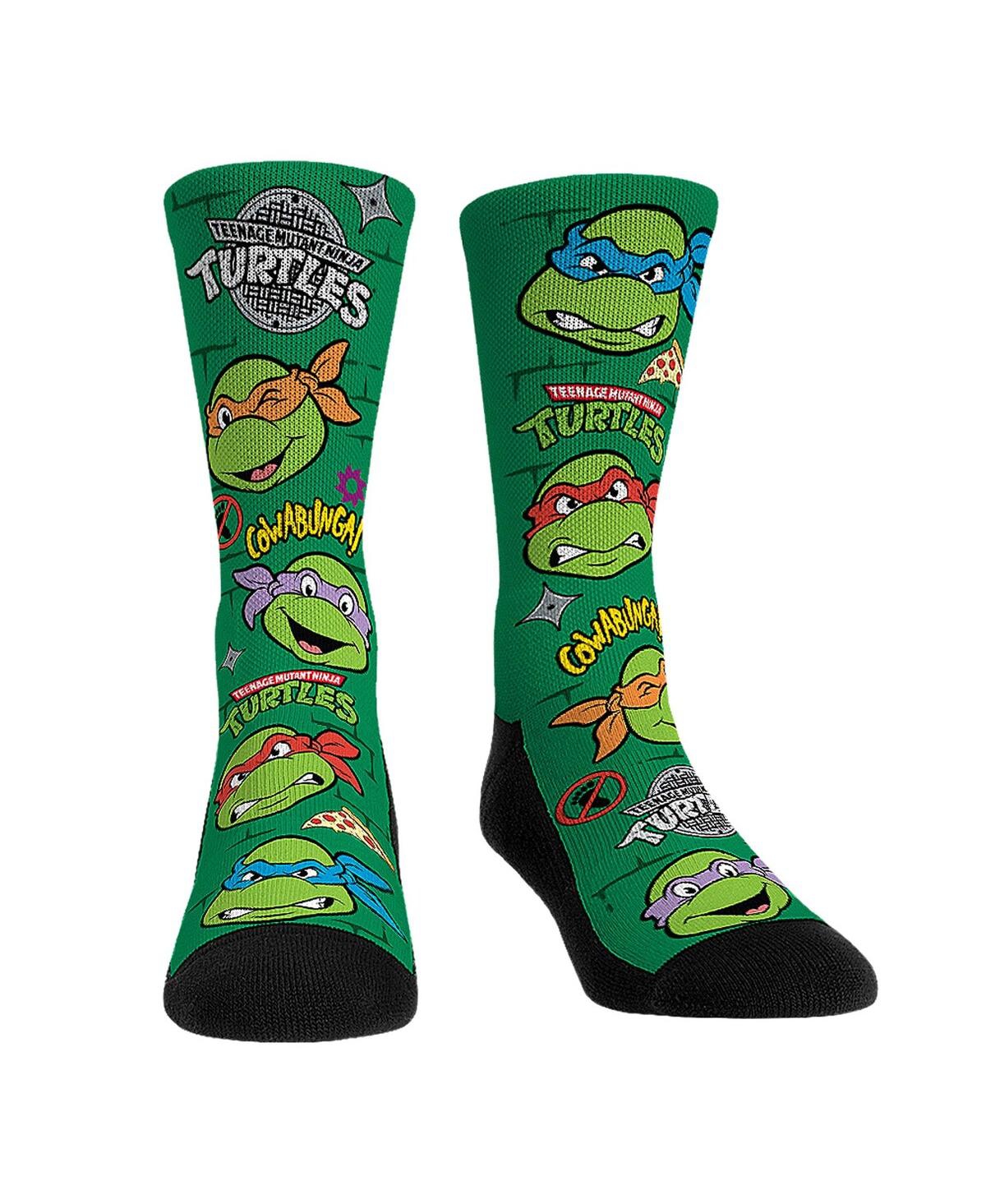 Shop Rock 'em Men's And Women's  Socks Teenage Mutant Ninja Turtles All Over Icons Crew Socks In Multi