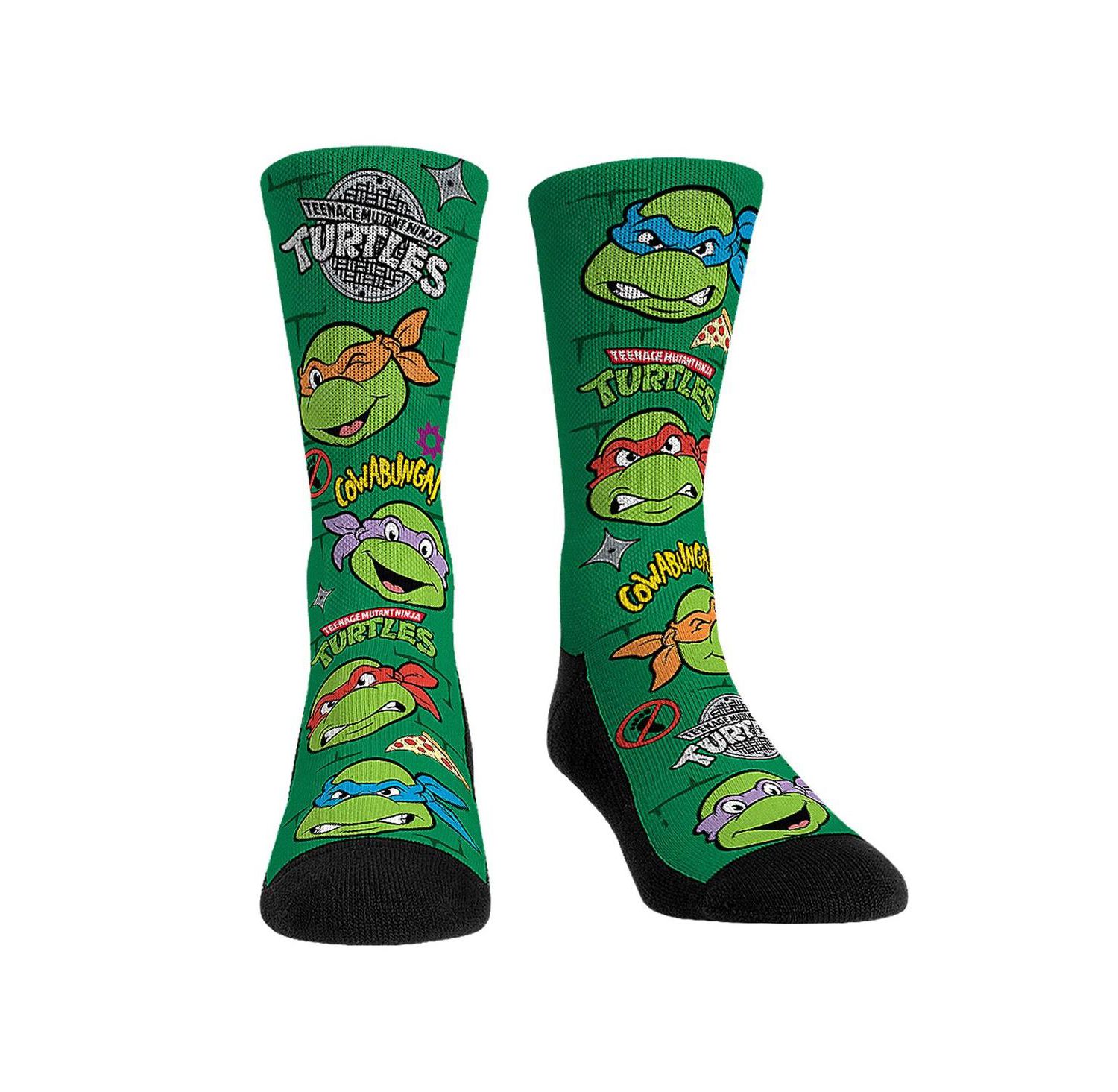 Men's and Women's Socks Teenage Mutant Ninja Turtles All Over Icons Crew Socks