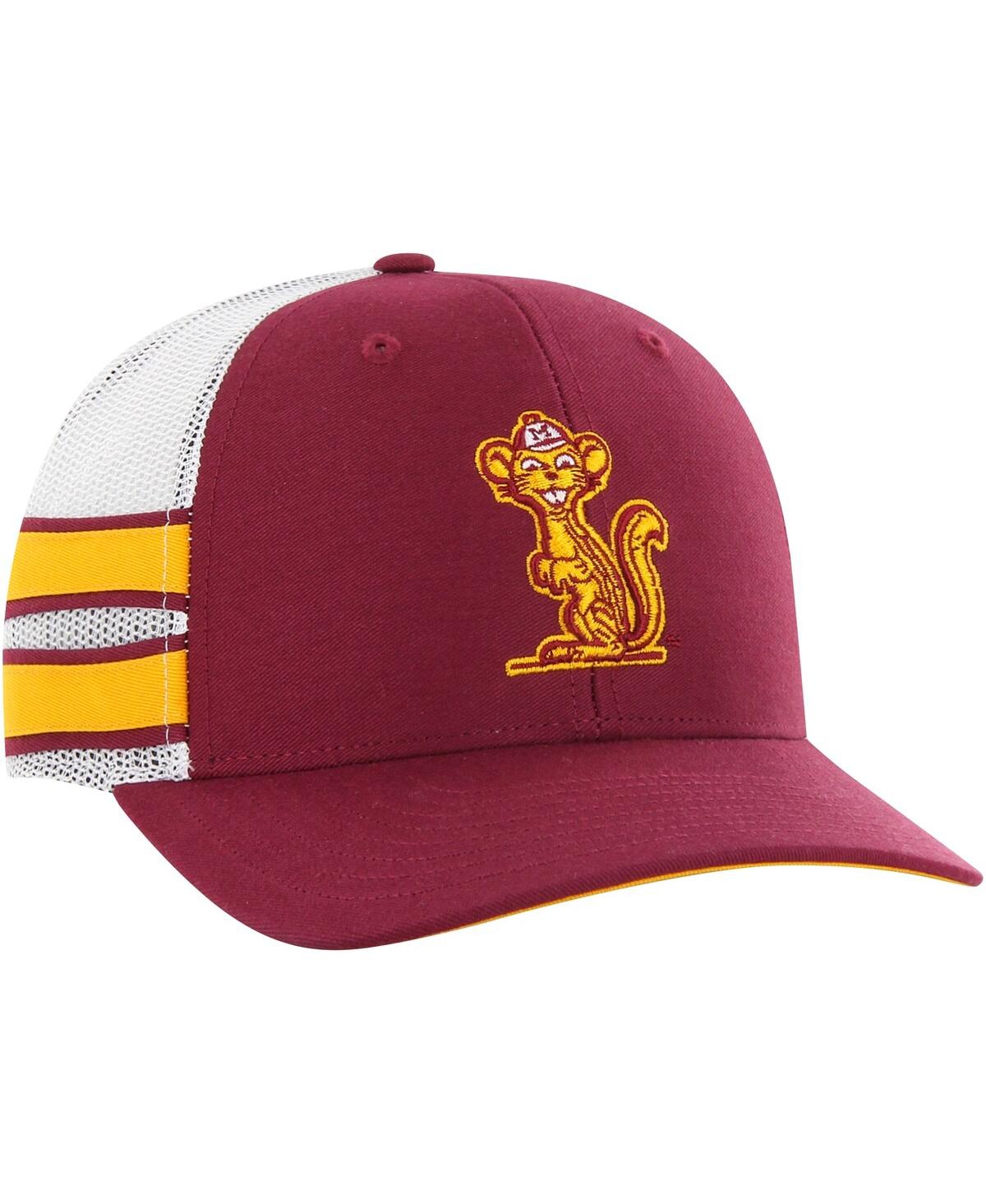 Men's '47 BrandDistressed Minnesota Golden Gophers Straight Eight Adjustable Trucker Hat - Maroon