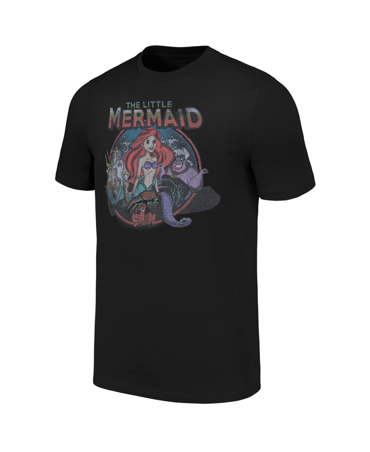 Shop Mad Engine Men's And Women's Black The Little Mermaid T-shirt