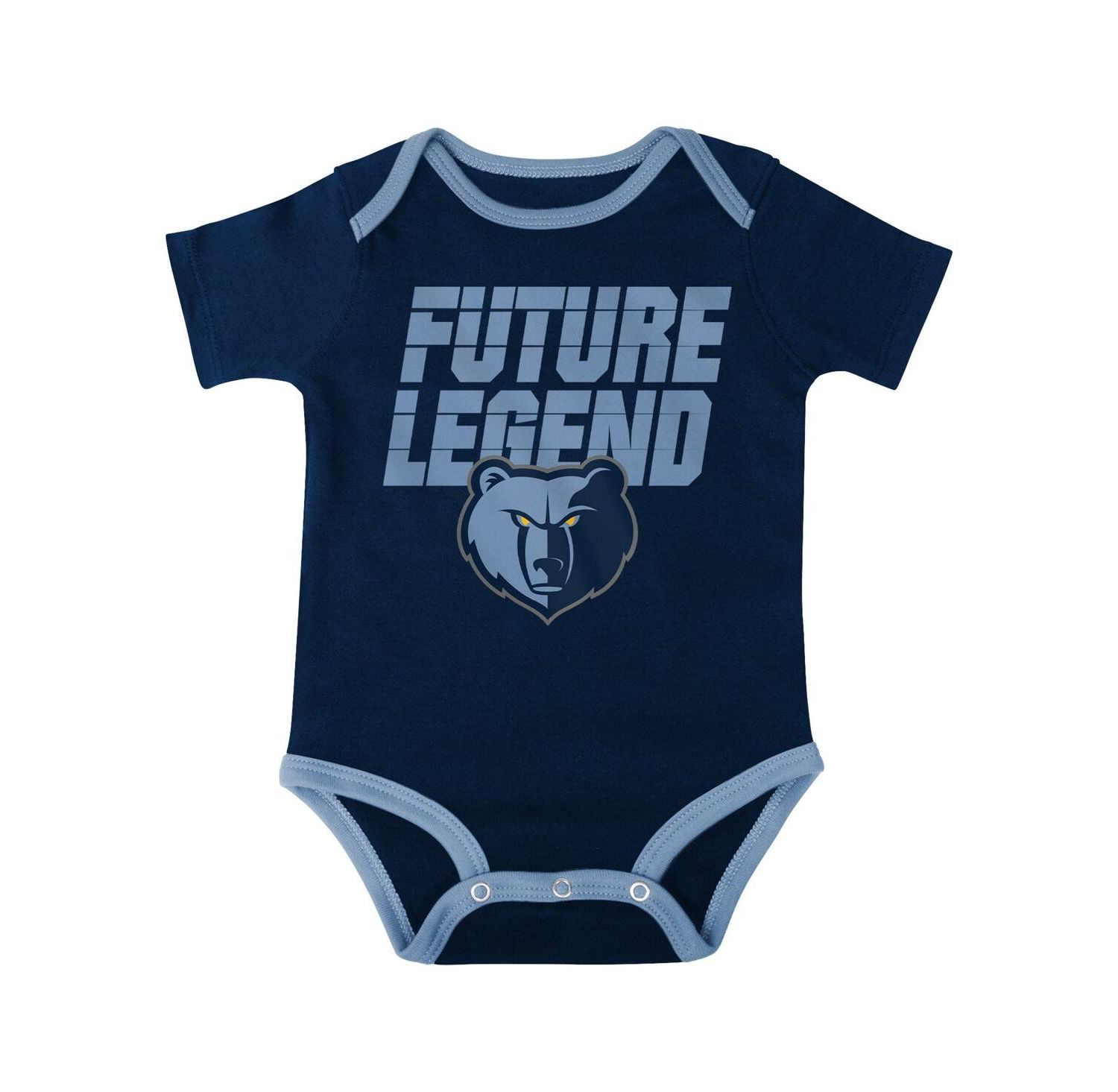 Baby Boys and Girls Navy, Light Blue, Gray Memphis Grizzlies Bank Shot Bodysuit, Hoodie T-shirt and Shorts Set