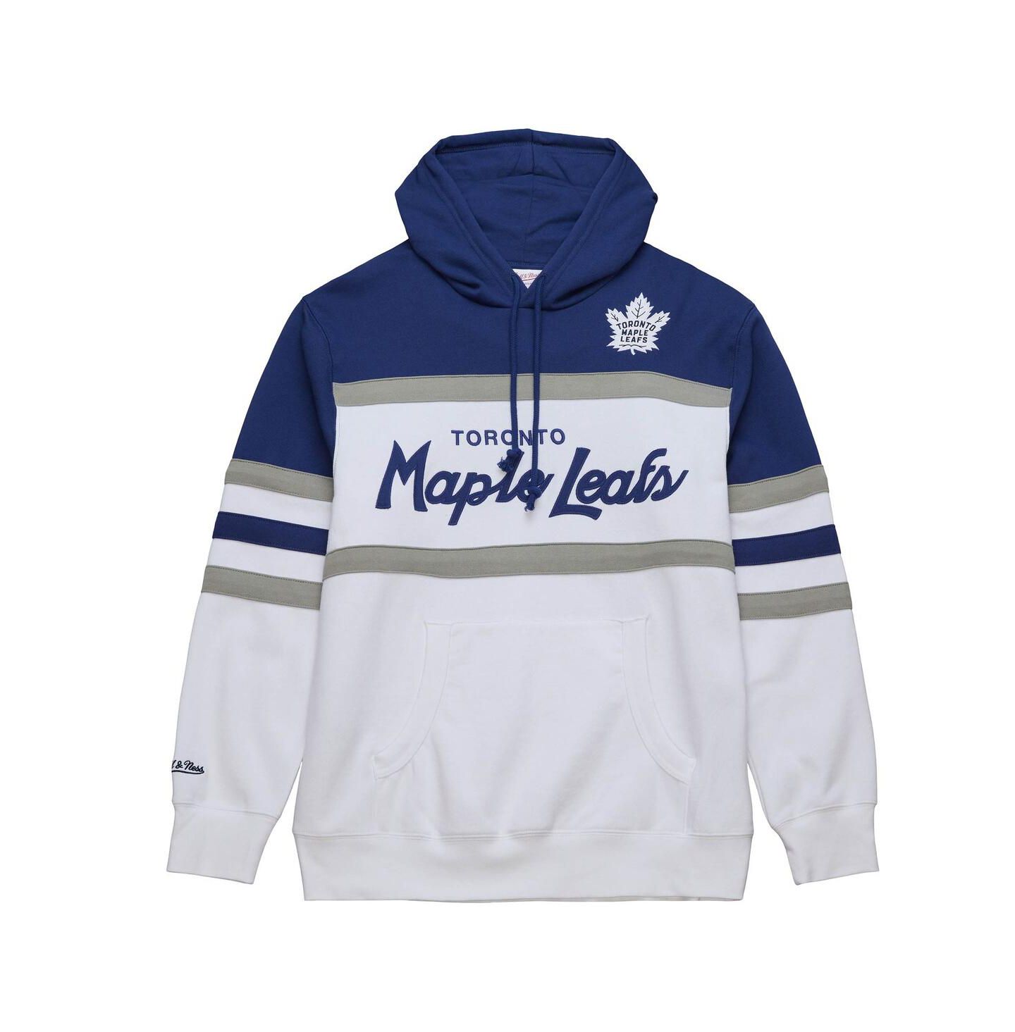 Мужское худи Mitchell & Ness White, Blue Toronto Maple Leafs Head Coach Pullover — фото 2