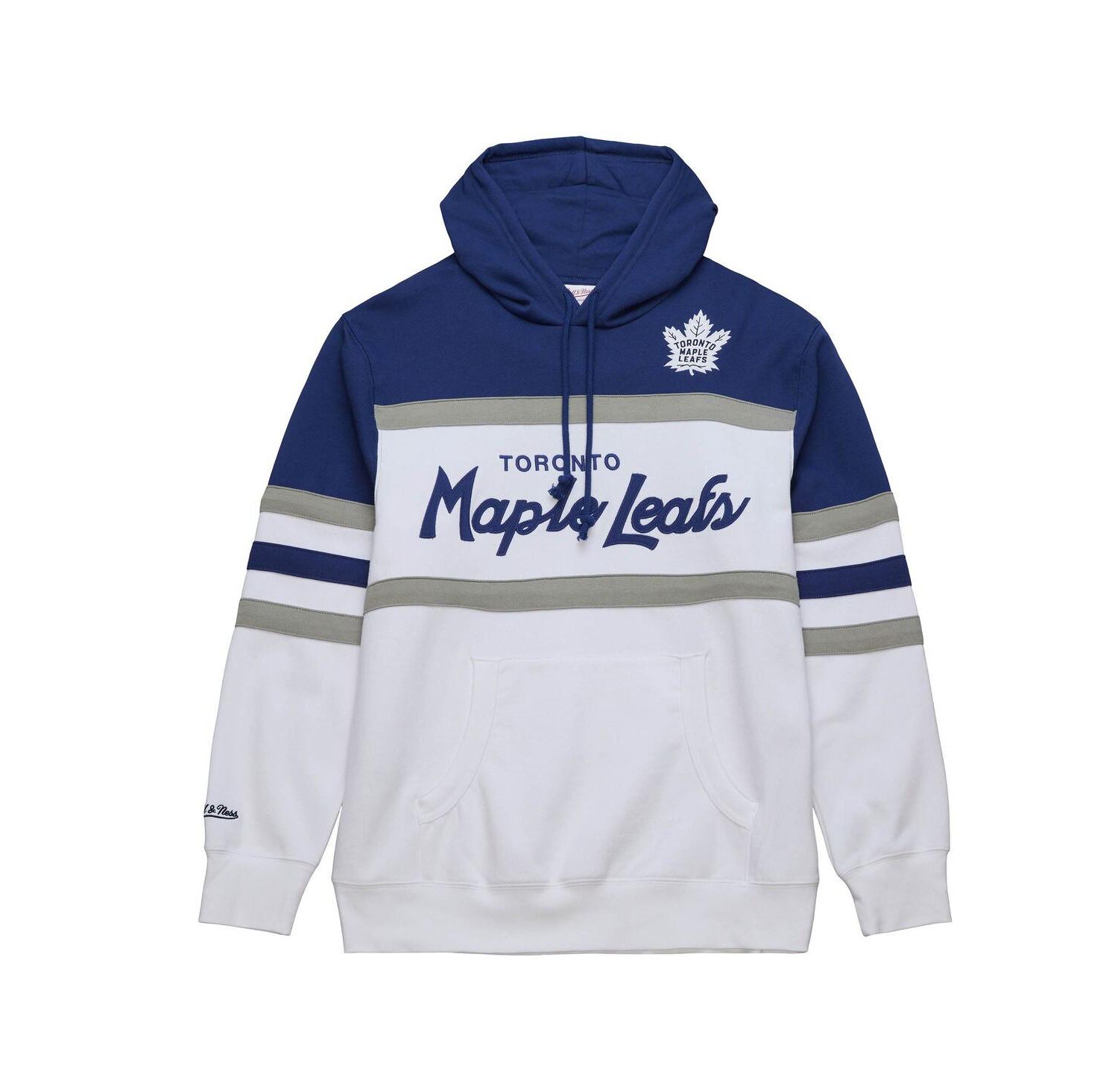 Men's White, Blue Toronto Maple Leafs Head Coach Pullover Hoodie