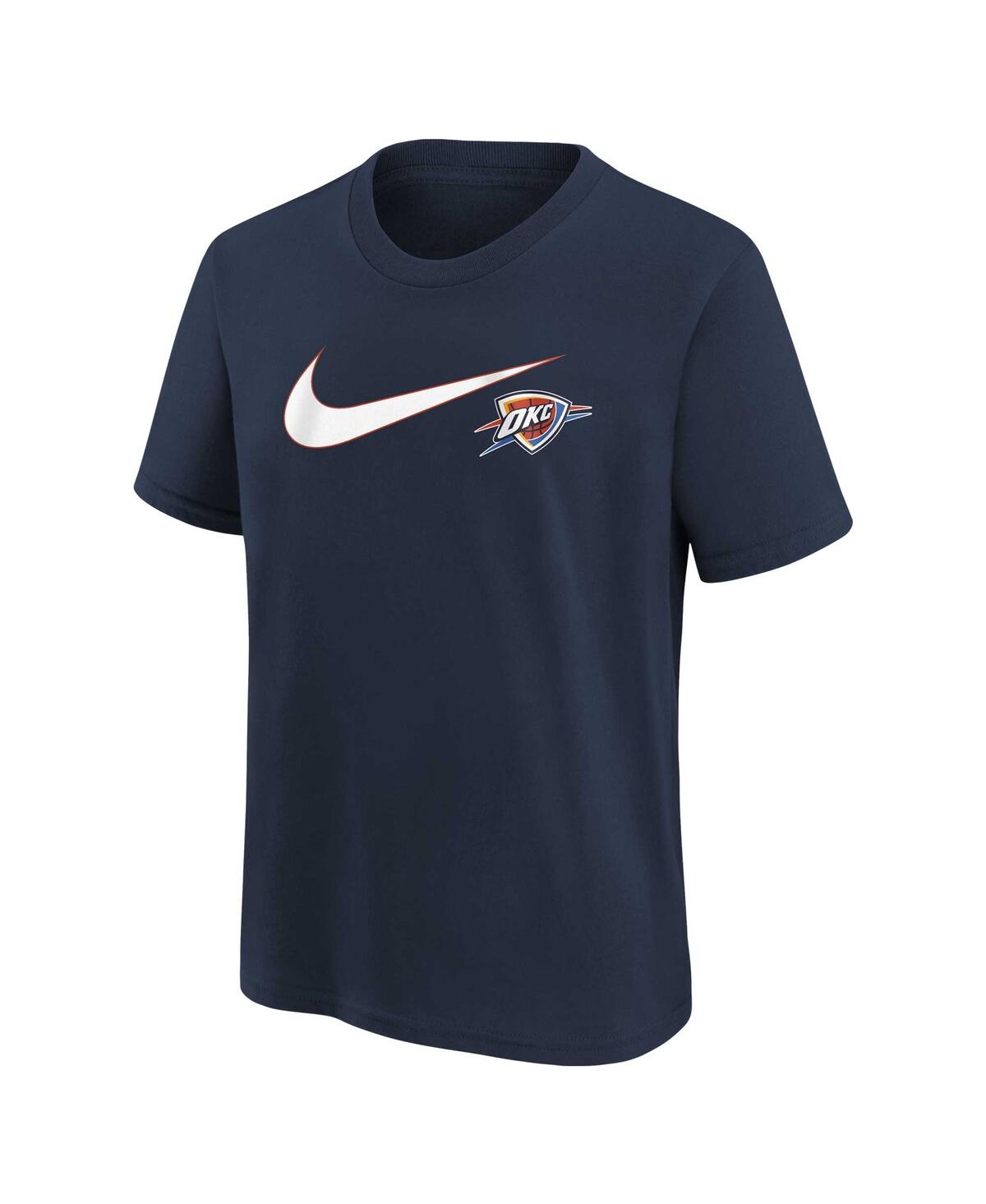 Shop Nike Big Boys  Navy Oklahoma City Thunder Swoosh T-shirt