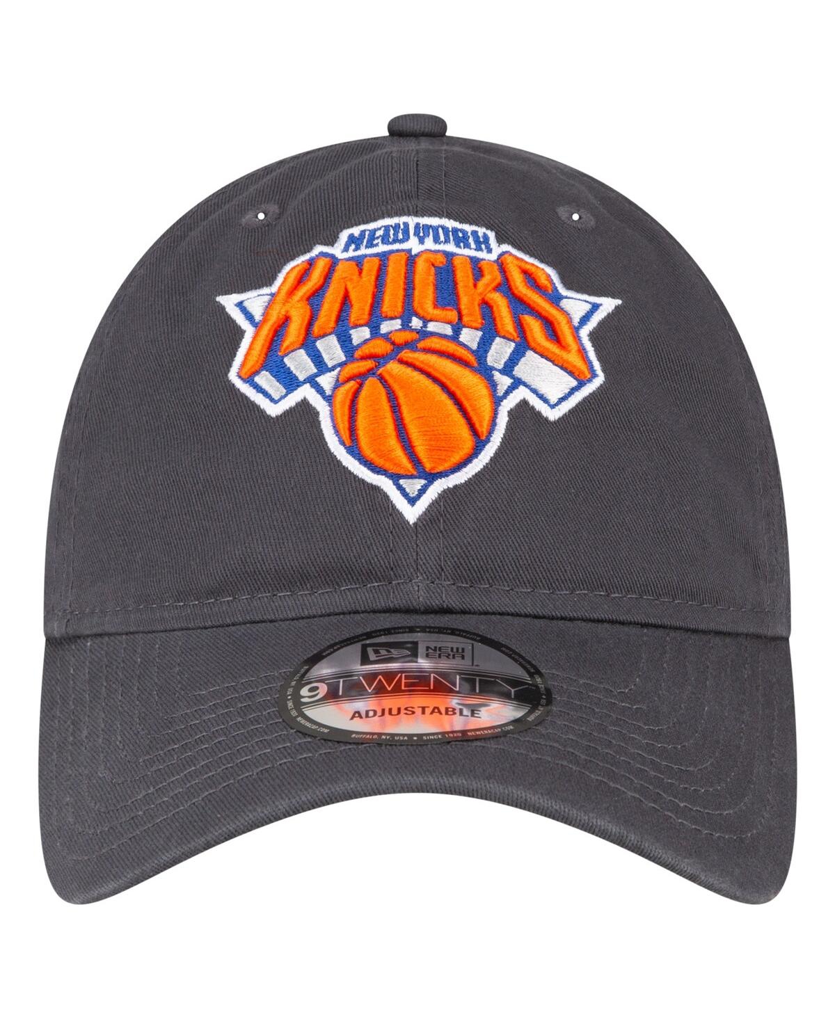 Men's New Era Charcoal New York Knicks Team 2.0 9TWENTY Adjustable Hat