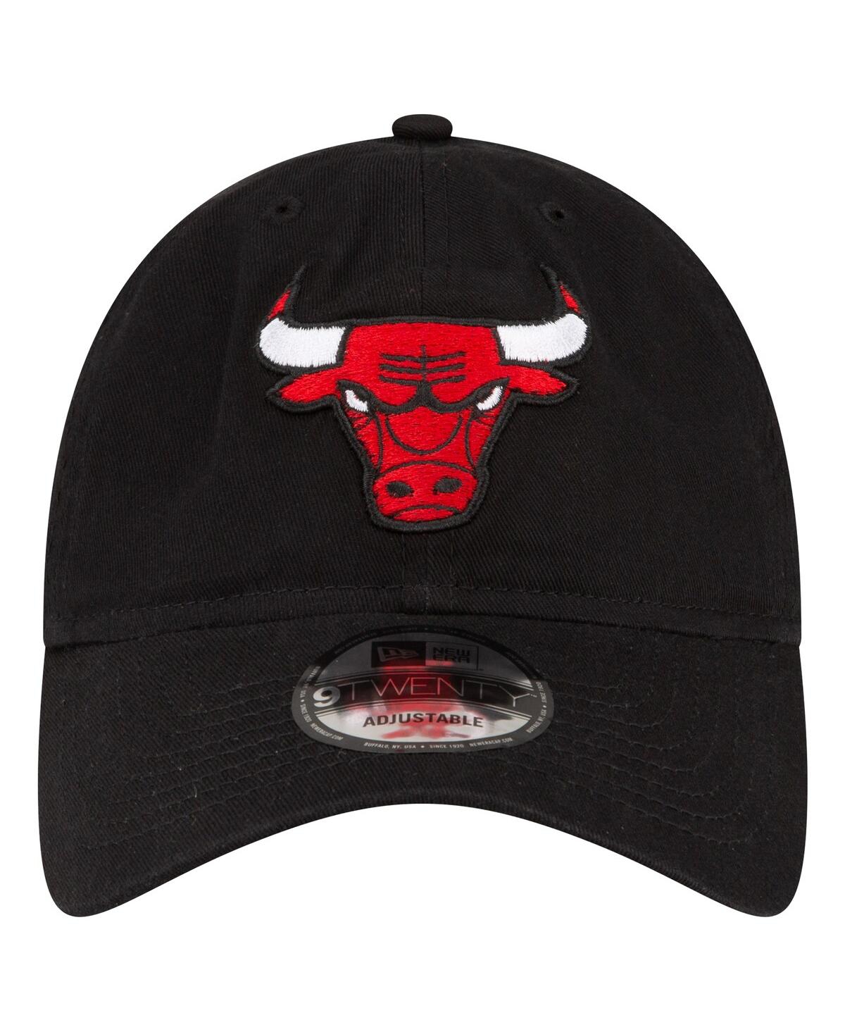 New Era 9forty Chicago Bulls Woven Baseball Cap In Black
