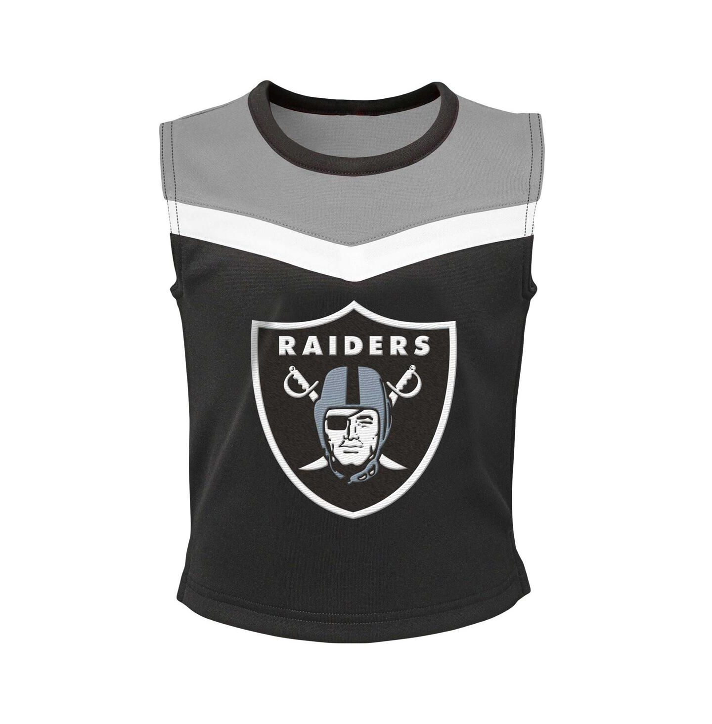 Outerstuff Big Girls Black Las Vegas Raiders Spirit Two-Piece Cheerleader Set — фото 2