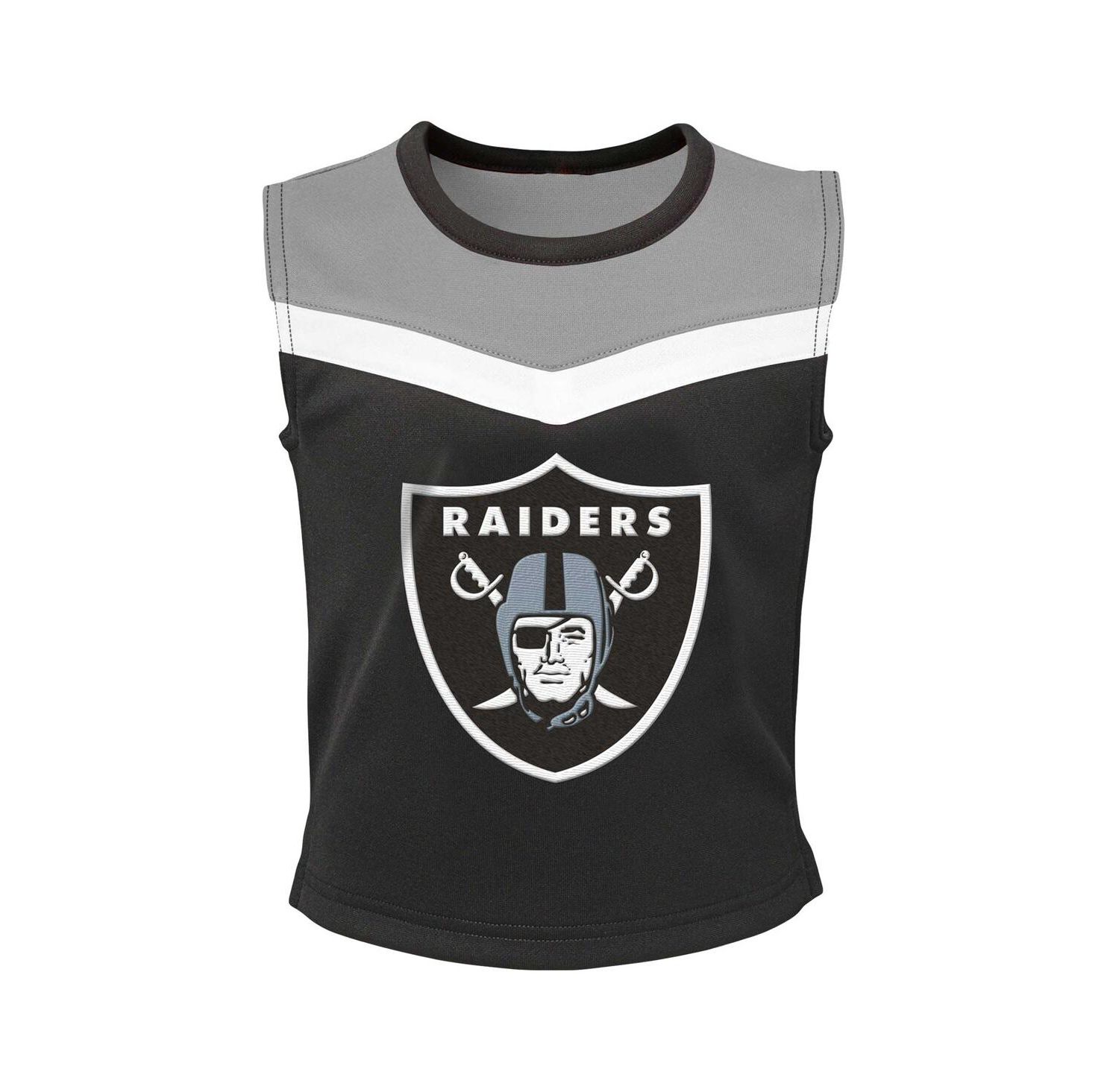Big Girls Black Las Vegas Raiders Spirit Two-Piece Cheerleader Set