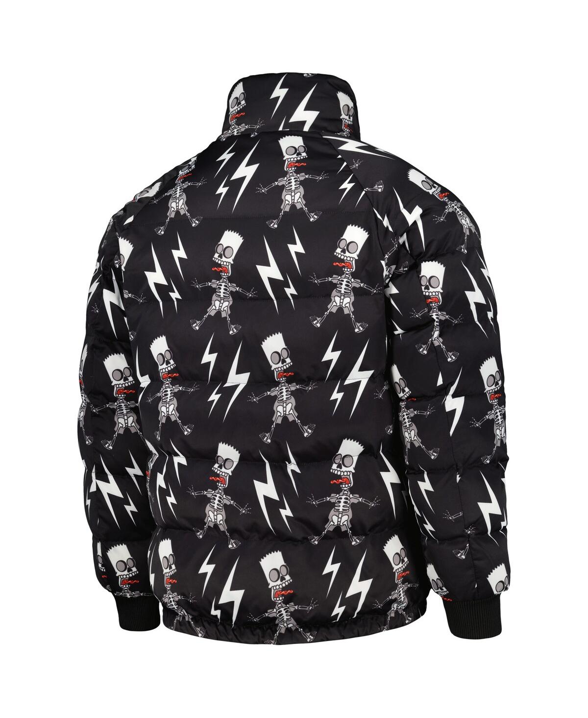 Shop Freeze Max Men's  Black The Simpsons Electric Bart Raglan Full-zip Puffer Jacket