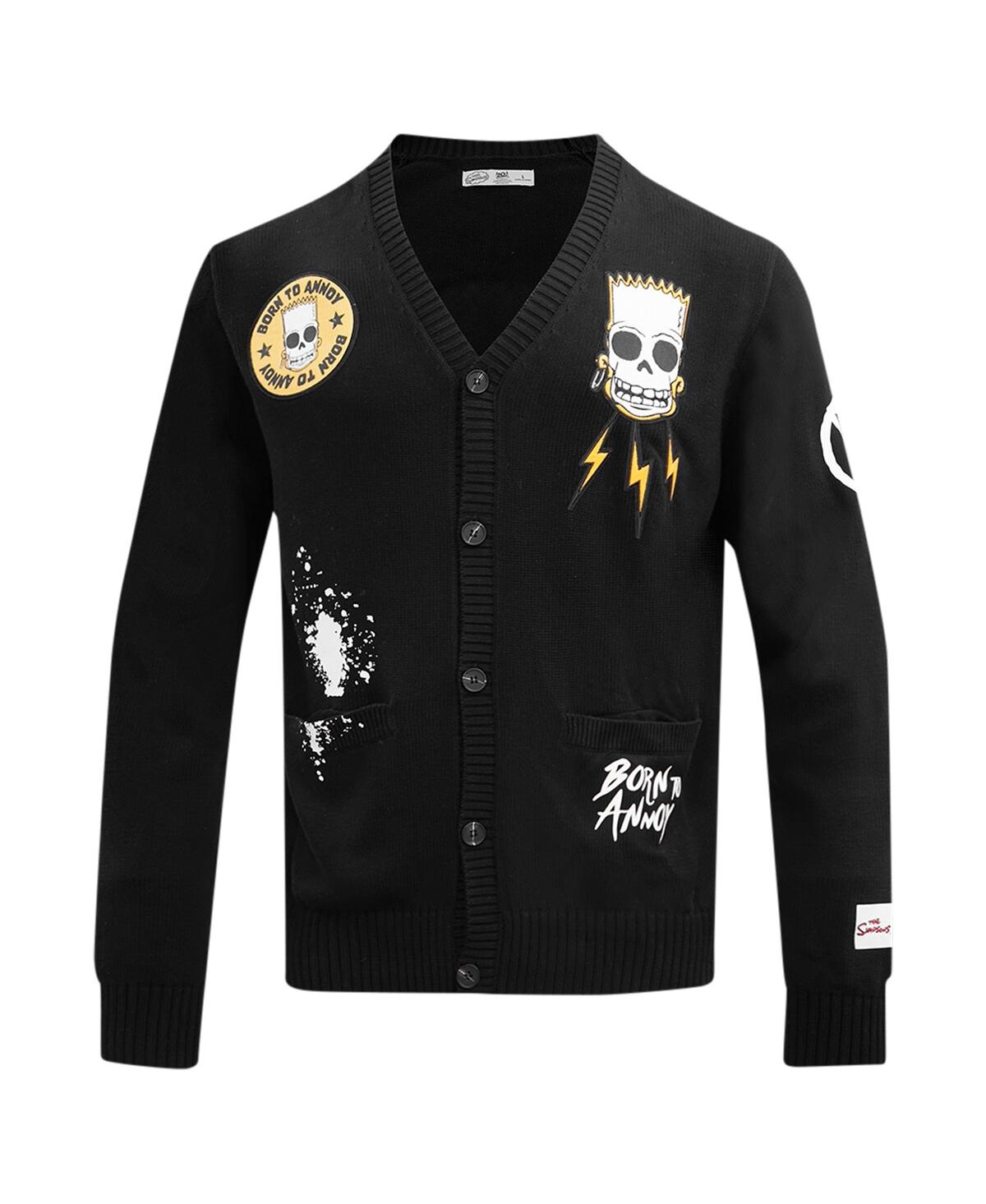 Freeze Max Men's  Black The Simpsons Bart Skeleton Button-up Cardigan In Black