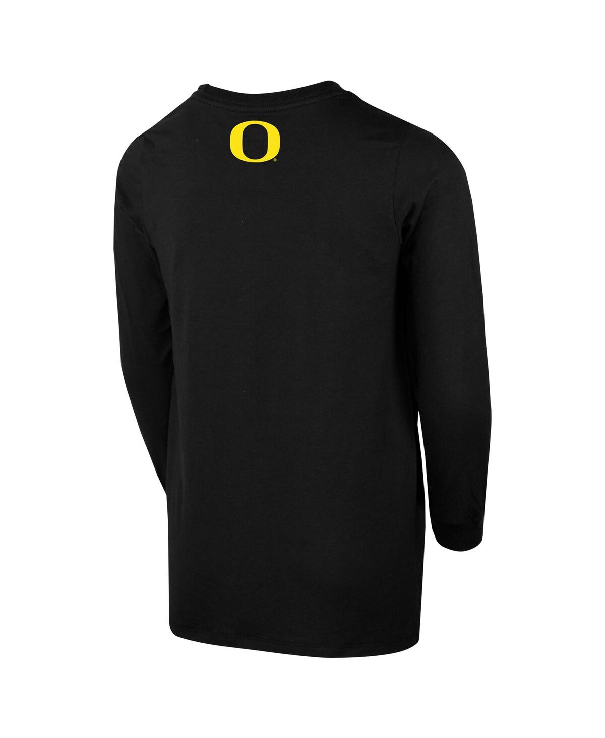 Shop Nike Big Boys  Black Oregon Ducks Basketball Duck Town Shootaround Core Long Sleeve T-shirt